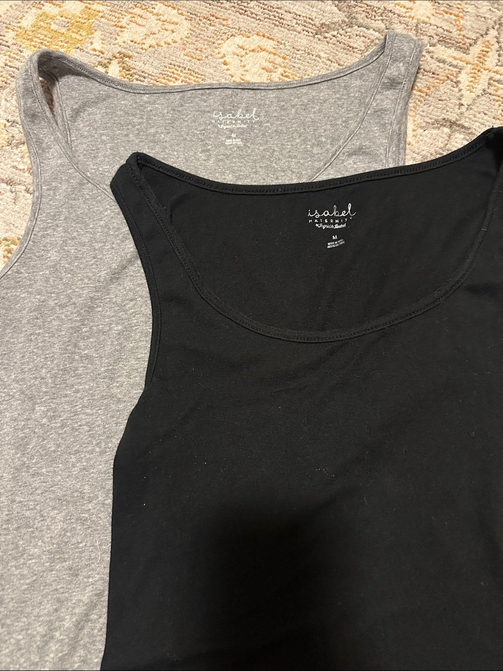 Maternity Women’s Black & Gray Tank Tops - 2-Pack